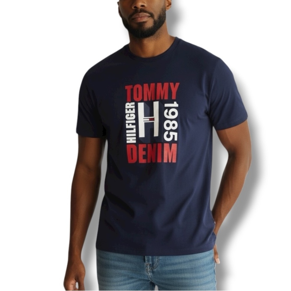 Tommy Hilfiger Mens Navy Blue T Shirt Size XL
